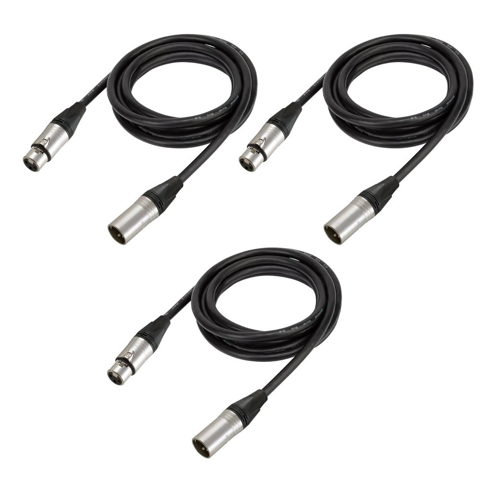 Kit de 3 Cables XLR a XLR 2 mts para Microfonos MRS