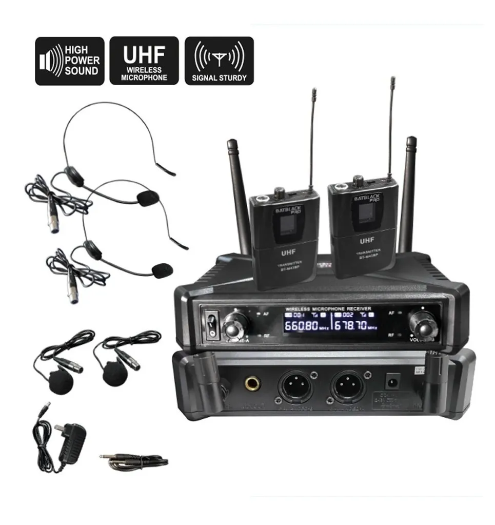 Micrófonos Inalámbricos UHF Batblack  BT-M43BP