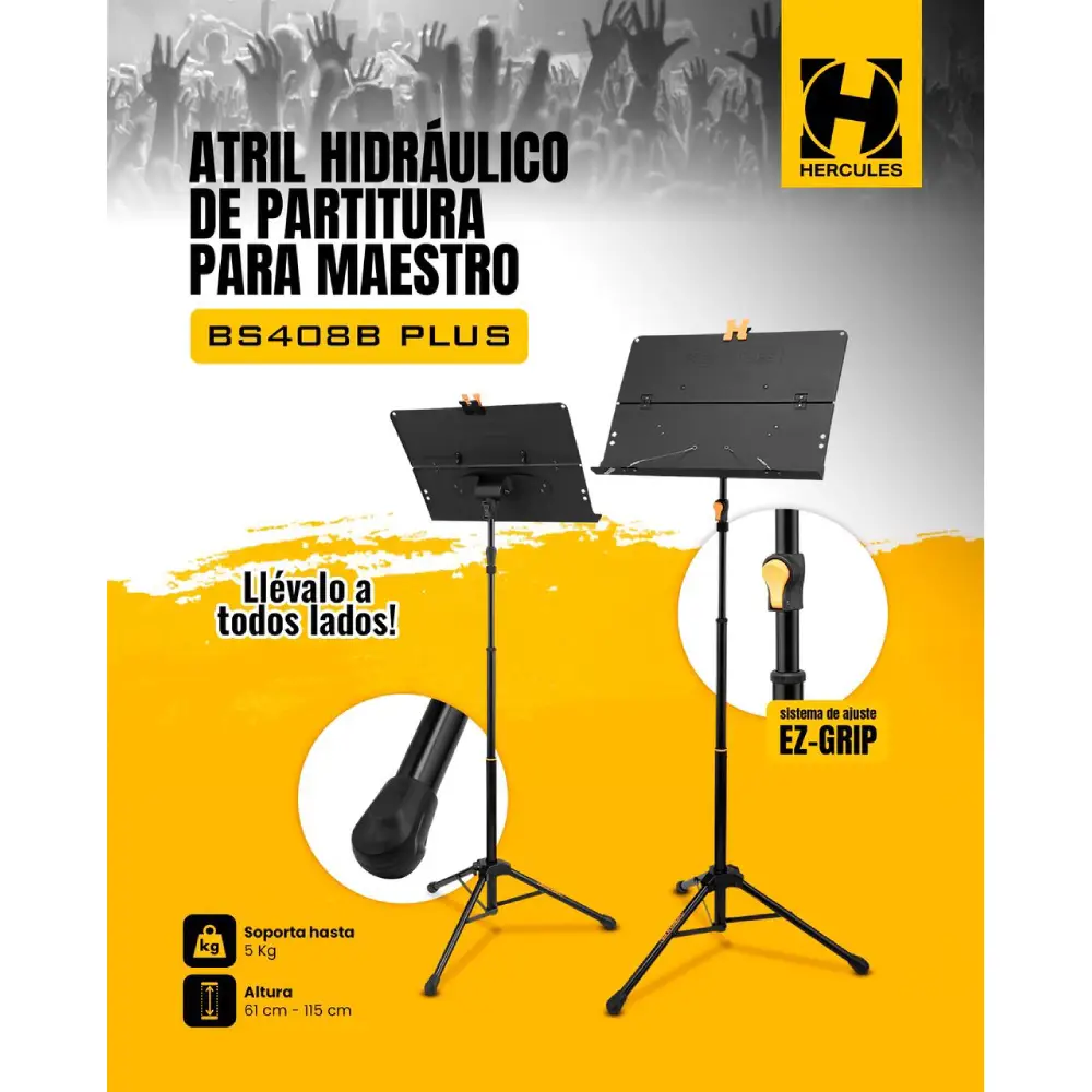 Atril para Partitura Hercules BS408BPLUS Plegable - Imagen 2