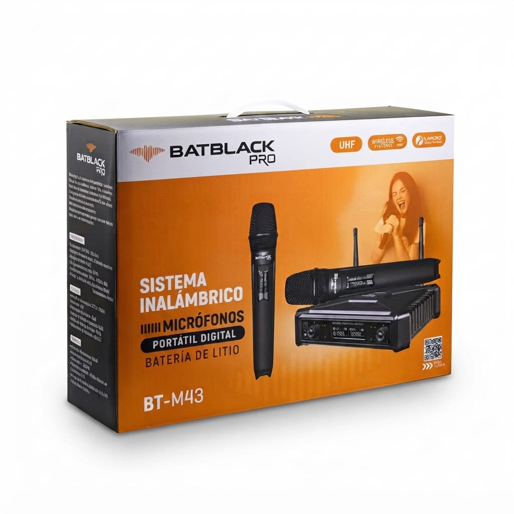 Micrófono Inalámbrico Doble UHF Batblack BT-M43 - Imagen 2