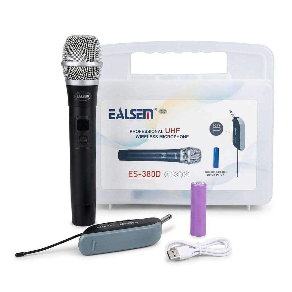Ealsem ES-380D Micrófono Inalámbrico UHF de Mano