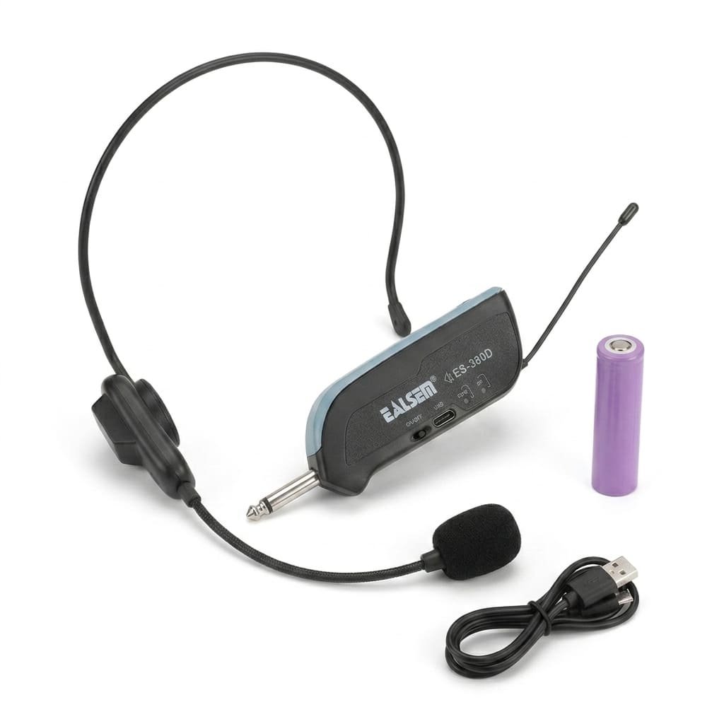Ealsem ES-380D Micrófono Inalámbrico UHF de Vincha