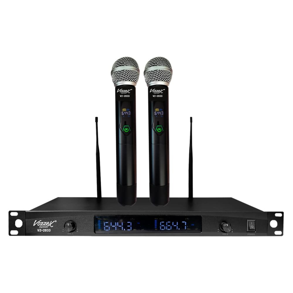 Vozzex VZ-2033+ Micrófono Inalámbrico Dual UHF