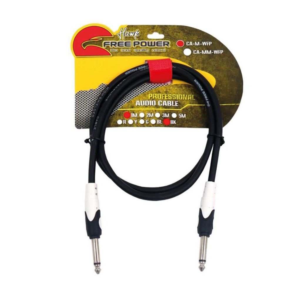Cable Plug 6.3mm a Plug 6.3mm 1m - Free Power M-WFP-1BK - Imagen 2
